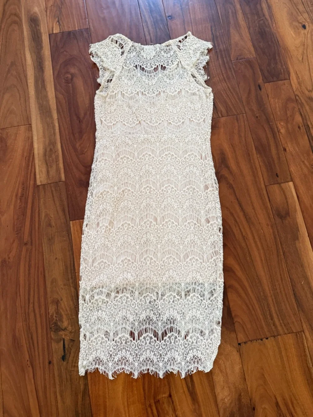 Free People Intimately Cream Chandelier Lace Midi Dress XS
